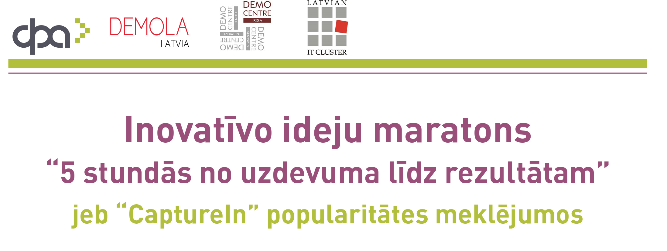Ideju maratons "5 stundās no uzdevuma līdz rezultātam"