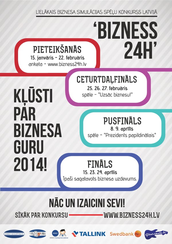 Iegūsti zināšanas par biznesu projektā Bizness24h!