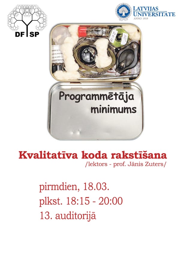 Programmētāju minimums: Kvalitatīva koda rakstīšana